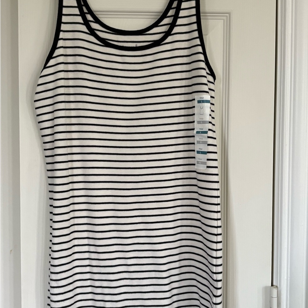 Old Navy Black and White Striped Tank Top